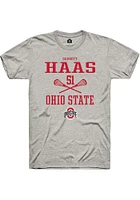 Garrett Haas  Ohio State Buckeyes Ash Rally NIL Sport Icon Short Sleeve T Shirt