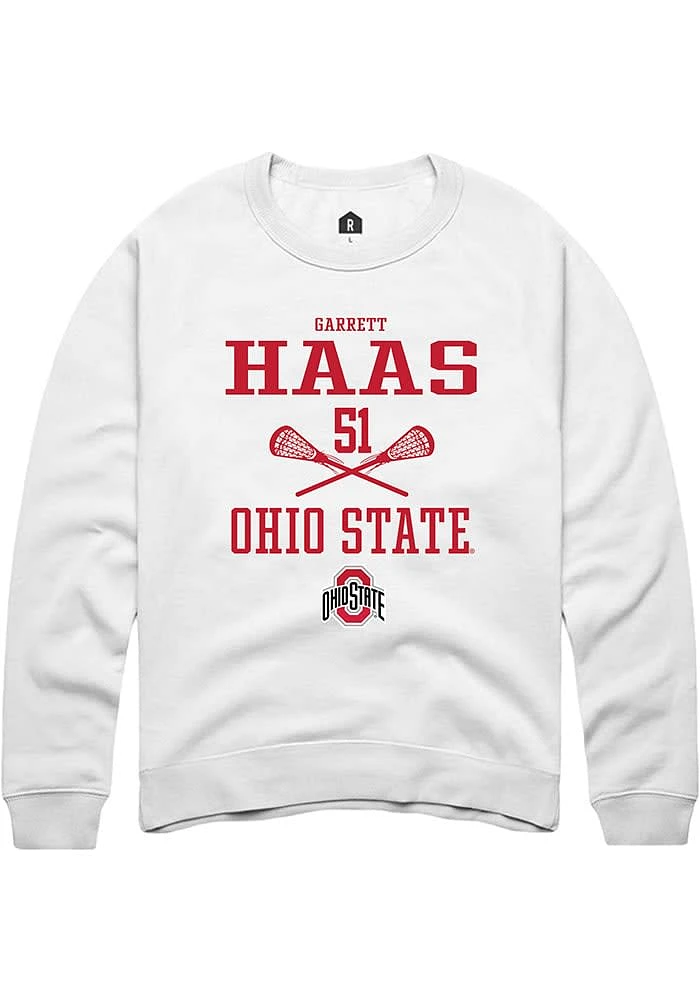 Garrett Haas Rally Ohio State Buckeyes Mens NIL Sport Icon Long Sleeve Crew Sweatshirt