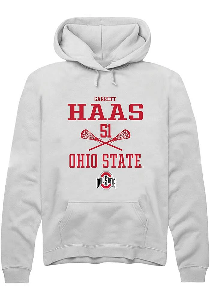 Garrett Haas Rally Ohio State Buckeyes Mens NIL Sport Icon Long Sleeve Hoodie