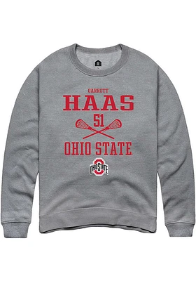 Garrett Haas  Rally Ohio State Buckeyes Mens Graphite NIL Sport Icon Long Sleeve Crew Sweatshirt