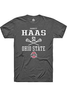 Garrett Haas  Ohio State Buckeyes Dark Grey Rally NIL Sport Icon Short Sleeve T Shirt