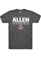 Jack Allen  Ohio State Buckeyes Dark Grey Rally NIL Stacked Box Short Sleeve T Shirt