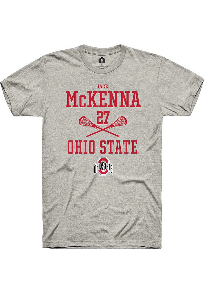 Jack McKenna  Ohio State Buckeyes Ash Rally NIL Sport Icon Short Sleeve T Shirt