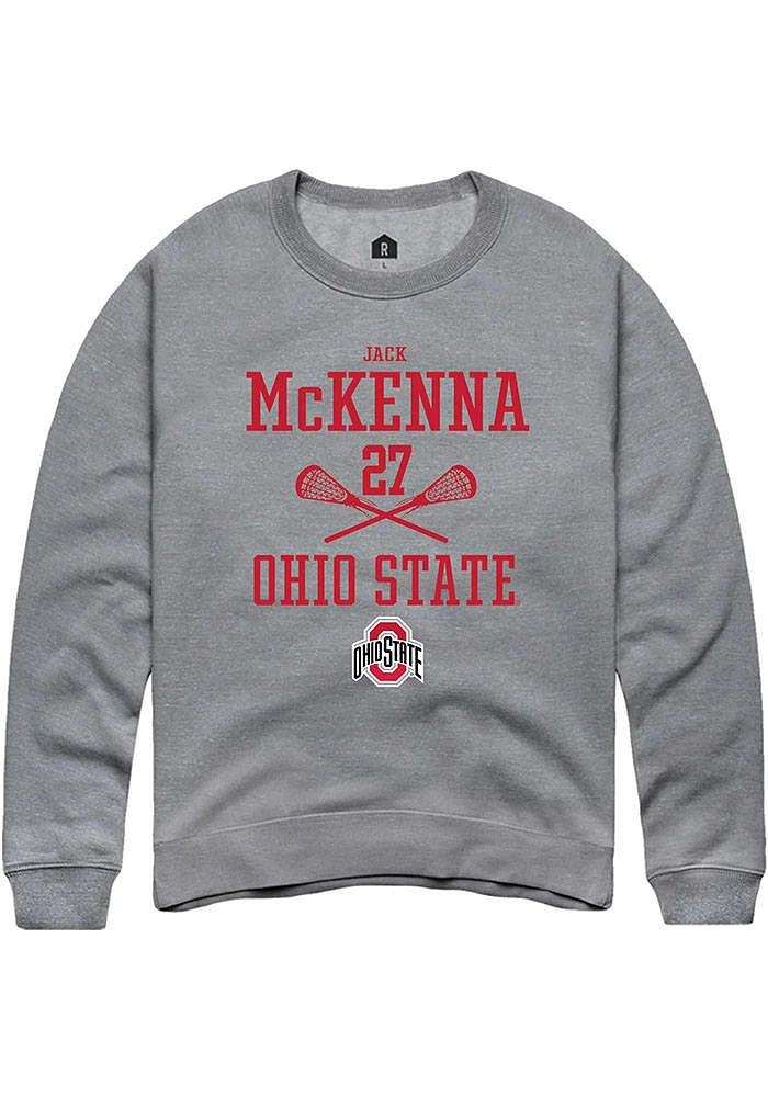 Jack McKenna  Rally Ohio State Buckeyes Mens Graphite NIL Sport Icon Long Sleeve Crew Sweatshirt