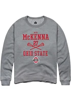 Jack McKenna  Rally Ohio State Buckeyes Mens Graphite NIL Sport Icon Long Sleeve Crew Sweatshirt