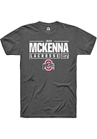 Jack McKenna  Ohio State Buckeyes Dark Grey Rally NIL Stacked Box Short Sleeve T Shirt