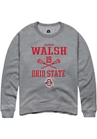 Jackson Walsh  Rally Ohio State Buckeyes Mens Graphite NIL Sport Icon Long Sleeve Crew Sweatshir..