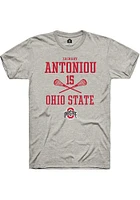 Zachary Antoniou  Ohio State Buckeyes Ash Rally NIL Sport Icon Short Sleeve T Shirt