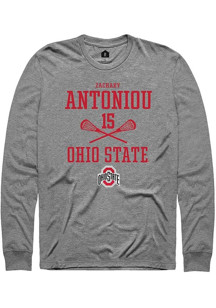 Zachary Antoniou  Ohio State Buckeyes Graphite Rally NIL Sport Icon Long Sleeve T Shirt