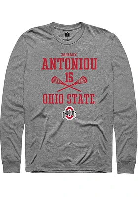 Zachary Antoniou  Ohio State Buckeyes Graphite Rally NIL Sport Icon Long Sleeve T Shirt