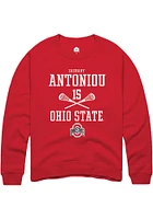 Zachary Antoniou  Rally Ohio State Buckeyes Mens Red NIL Sport Icon Long Sleeve Crew Sweatshirt