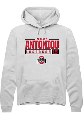 Zachary Antoniou Rally Ohio State Buckeyes Mens NIL Stacked Box Long Sleeve Hoodie