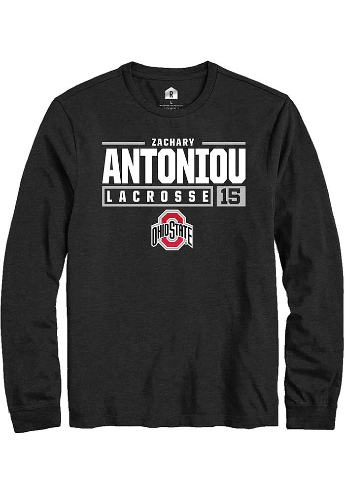 Zachary Antoniou Ohio State Buckeyes Rally NIL Stacked Box Long Sleeve T Shirt