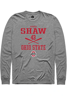 Hunter Shaw  Ohio State Buckeyes Graphite Rally NIL Sport Icon Long Sleeve T Shirt