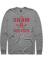 Hunter Shaw  Ohio State Buckeyes Graphite Rally NIL Sport Icon Long Sleeve T Shirt