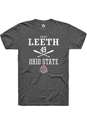 Isaiah Leeth  Ohio State Buckeyes Dark Grey Rally NIL Sport Icon Short Sleeve T Shirt