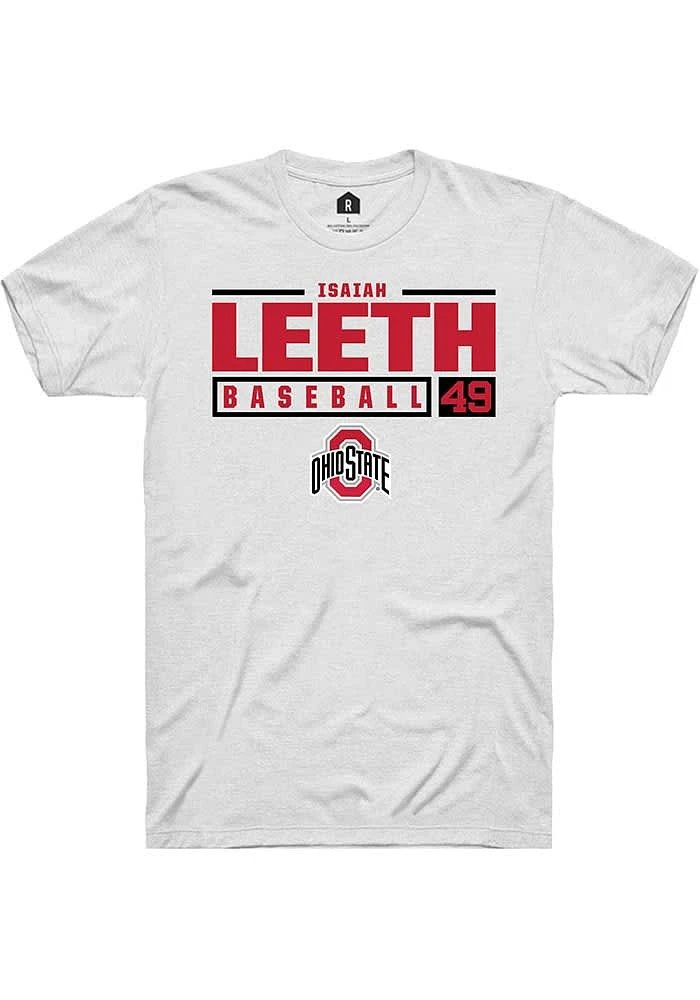 Isaiah Leeth Ohio State Buckeyes Rally NIL Stacked Box Short Sleeve T Shirt