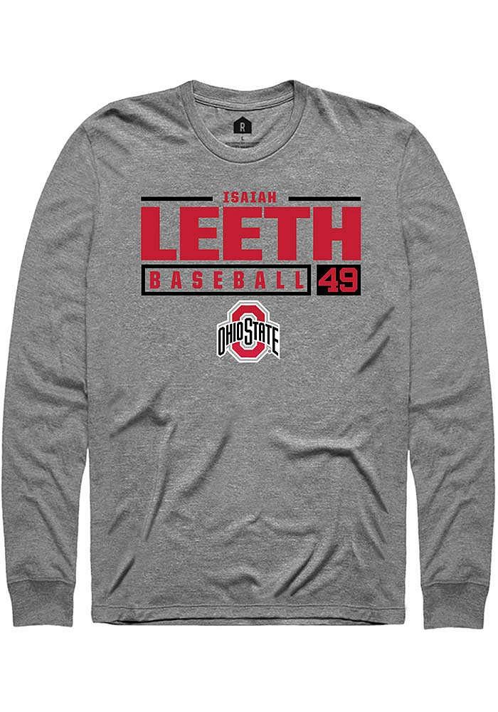 Isaiah Leeth  Ohio State Buckeyes Graphite Rally NIL Stacked Box Long Sleeve T Shirt