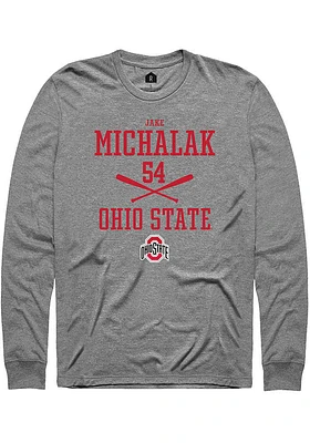 Jake Michalak  Ohio State Buckeyes Graphite Rally NIL Sport Icon Long Sleeve T Shirt