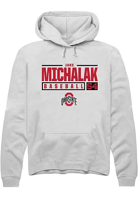 Jake Michalak Rally Ohio State Buckeyes Mens NIL Stacked Box Long Sleeve Hoodie