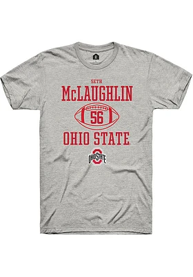 Seth McLaughlin  Ohio State Buckeyes Ash Rally NIL Sport Icon Short Sleeve T Shirt