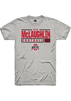 Seth McLaughlin  Ohio State Buckeyes Ash Rally NIL Stacked Box Short Sleeve T Shirt