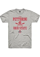 Tyler Pettorini  Ohio State Buckeyes Ash Rally NIL Sport Icon Short Sleeve T Shirt