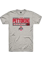 Tyler Pettorini  Ohio State Buckeyes Ash Rally NIL Stacked Box Short Sleeve T Shirt