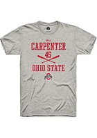 Will Carpenter  Ohio State Buckeyes Ash Rally NIL Sport Icon Short Sleeve T Shirt