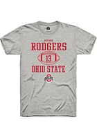 Bryson Rodgers  Ohio State Buckeyes Ash Rally NIL Sport Icon Short Sleeve T Shirt