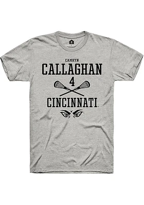 Camryn Callaghan  Cincinnati Bearcats Ash Rally NIL Sport Icon Short Sleeve T Shirt