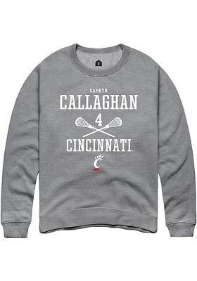 Camryn Callaghan  Rally Cincinnati Bearcats Mens Graphite NIL Sport Icon Long Sleeve Crew Sweats..