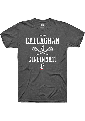 Camryn Callaghan  Cincinnati Bearcats Dark Grey Rally NIL Sport Icon Short Sleeve T Shirt