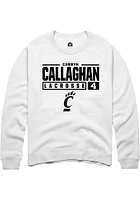 Camryn Callaghan Rally Cincinnati Bearcats Mens NIL Stacked Box Long Sleeve Crew Sweatshirt