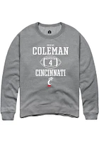 Mikah Coleman  Rally Cincinnati Bearcats Mens Graphite NIL Sport Icon Long Sleeve Crew Sweatshir..