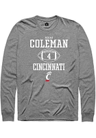 Mikah Coleman  Cincinnati Bearcats Graphite Rally NIL Sport Icon Long Sleeve T Shirt