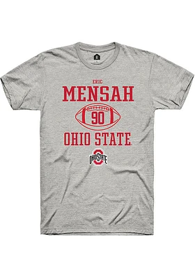 Eric Mensah  Ohio State Buckeyes Ash Rally NIL Sport Icon Short Sleeve T Shirt