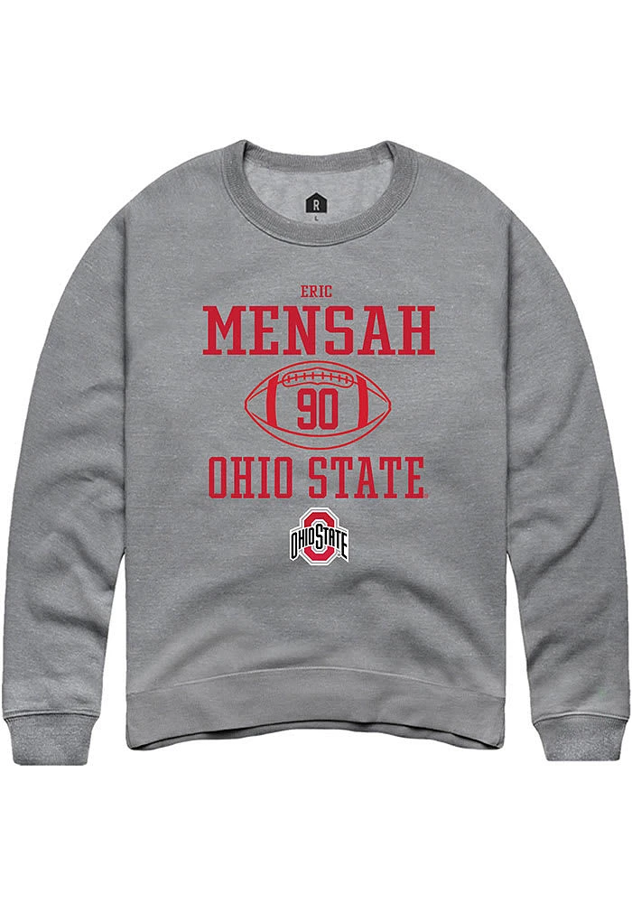 Eric Mensah  Rally Ohio State Buckeyes Mens Graphite NIL Sport Icon Long Sleeve Crew Sweatshirt