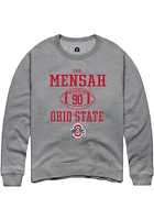 Eric Mensah  Rally Ohio State Buckeyes Mens Graphite NIL Sport Icon Long Sleeve Crew Sweatshirt