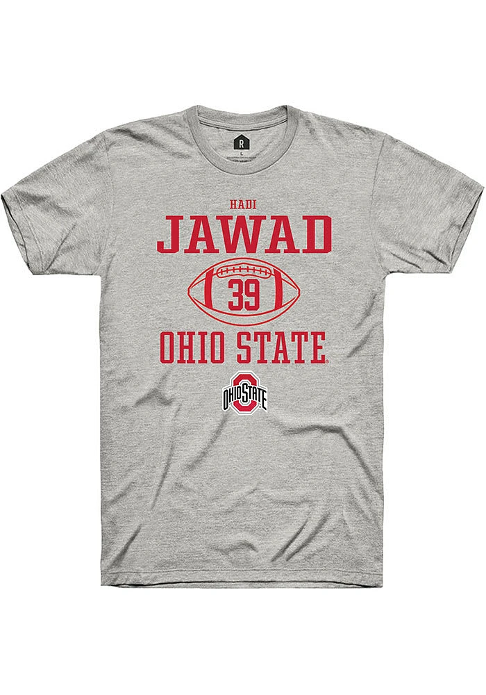 Hadi Jawad  Ohio State Buckeyes Ash Rally NIL Sport Icon Short Sleeve T Shirt