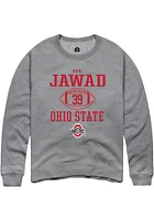 Hadi Jawad  Rally Ohio State Buckeyes Mens Graphite NIL Sport Icon Long Sleeve Crew Sweatshirt