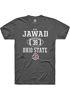 Hadi Jawad  Ohio State Buckeyes Dark Grey Rally NIL Sport Icon Short Sleeve T Shirt