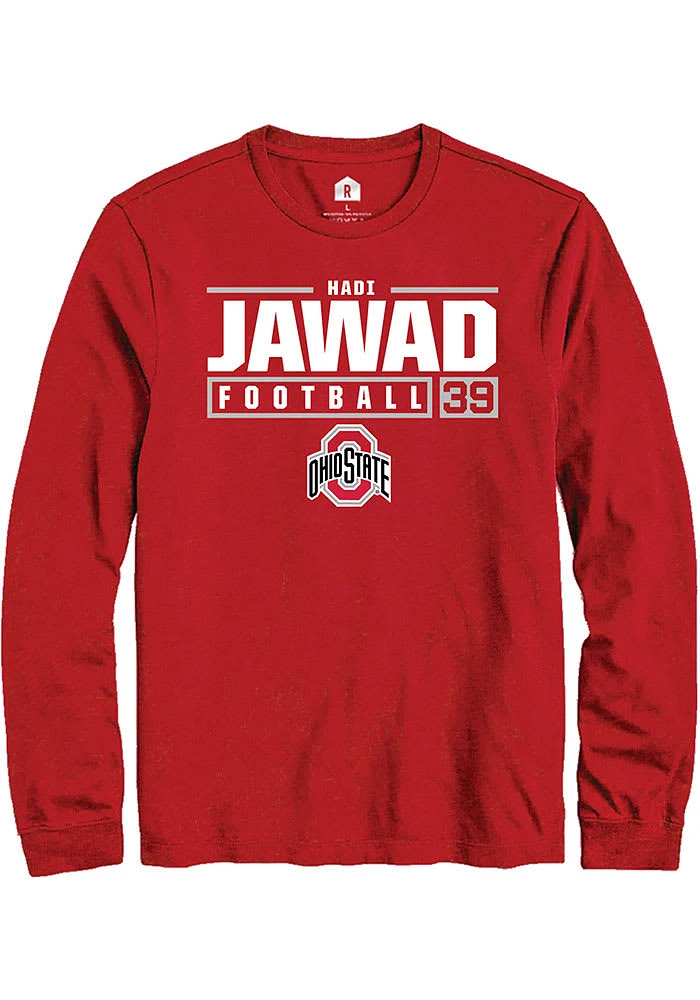 Hadi Jawad Ohio State Buckeyes Rally NIL Stacked Box Long Sleeve T Shirt