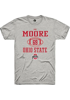 Ian Moore  Ohio State Buckeyes Ash Rally NIL Sport Icon Short Sleeve T Shirt