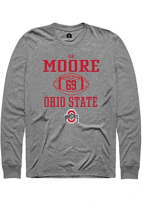 Ian Moore  Ohio State Buckeyes Graphite Rally NIL Sport Icon Long Sleeve T Shirt