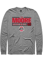 Ian Moore  Ohio State Buckeyes Graphite Rally NIL Stacked Box Long Sleeve T Shirt