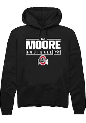 Ian Moore Rally Ohio State Buckeyes Mens NIL Stacked Box Long Sleeve Hoodie