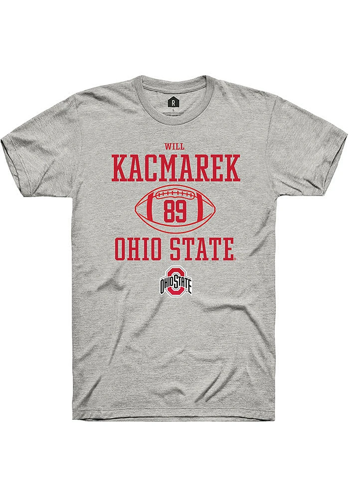 Will Kacmarek  Ohio State Buckeyes Ash Rally NIL Sport Icon Short Sleeve T Shirt