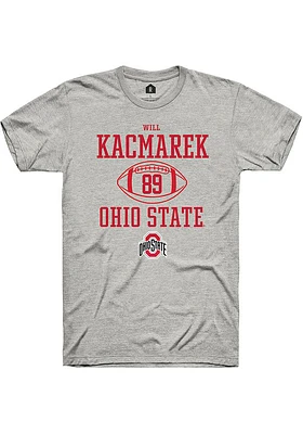 Will Kacmarek  Ohio State Buckeyes Ash Rally NIL Sport Icon Short Sleeve T Shirt