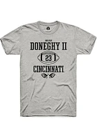 Brian Doneghy II  Cincinnati Bearcats Ash Rally NIL Sport Icon Short Sleeve T Shirt